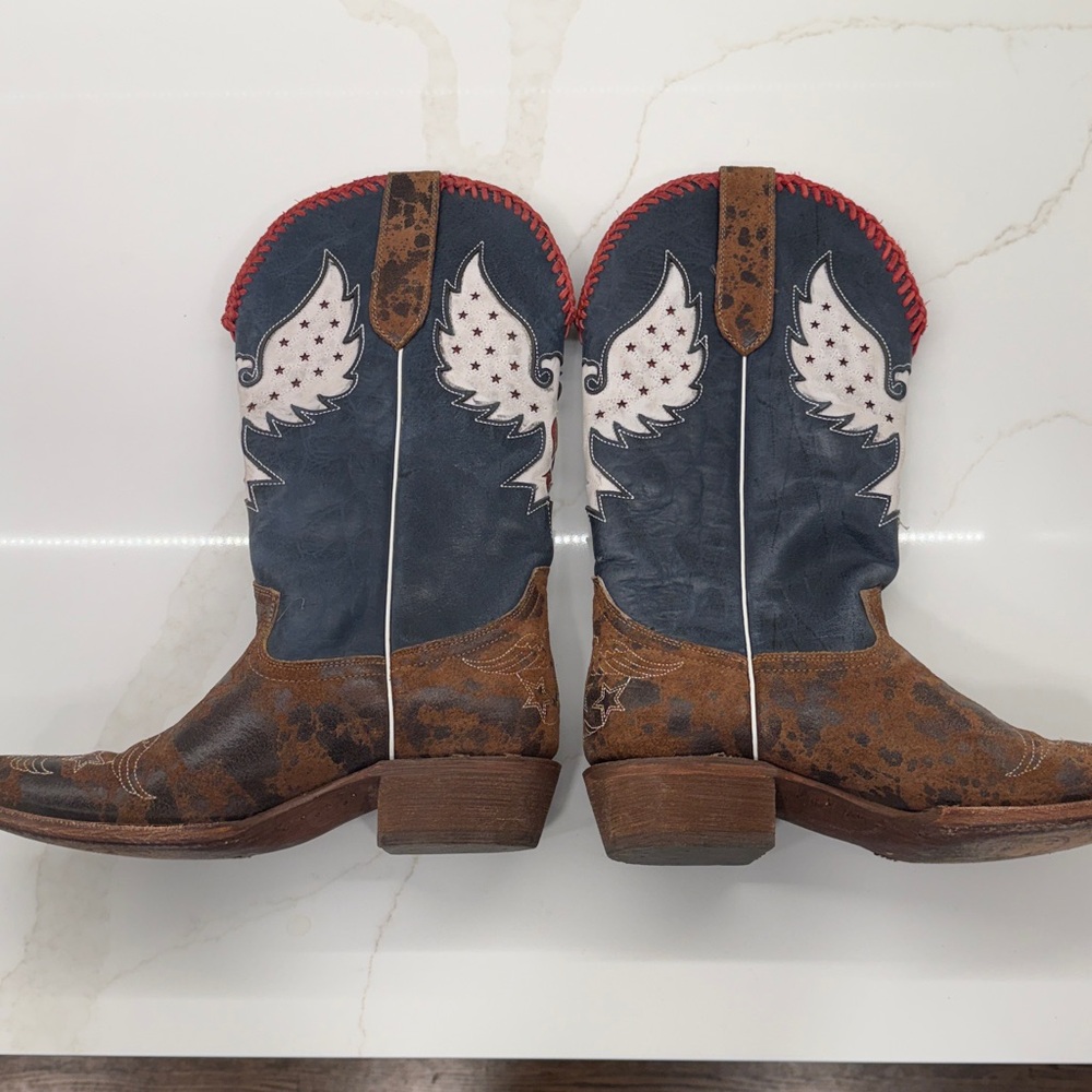 J.B. Dillon Leather Boots - Red white and blue - Picture 3 of 13